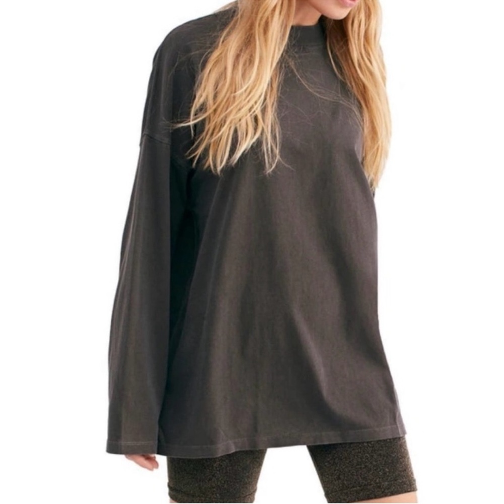 Free People Long Sleeve Tee - Charcoal